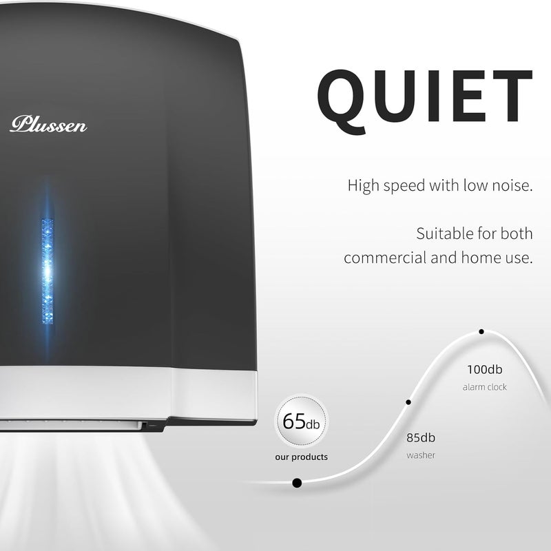 PLUSSEN Hand Dryer 110V Compact Commercial Hand Dryer Automatic Electric Air Dryers with Warm n Cold Air Switch for Home or Commercial Bathrooms, 3Pin Plug in Version - Image 5